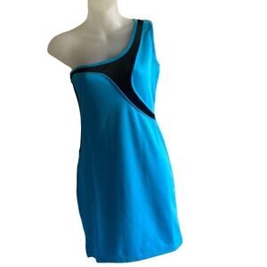 Sugar & spice one shoulder dress with black netting medium nwot